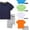 D, variant on Kids Blank Summer Outfits Unisex Soft Breathable Solid Color Crewneck Short Sleeve Pullover Tee and Active Shorts 2pc Pack