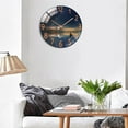 thumbnail image 5 of Modern Glass Wall Clock Pendulum Living Room Nursery Bedroom Decor, Diameter 30cm Round decor Wall Hanging Clock - Seascape Reflection, 5 of 8
