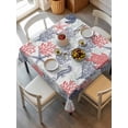 thumbnail image 6 of Blue Red Coastal Table Cloth, Sea Turtle Nautical Coral Summer Beach Waterproof Tablecloth for Square Tables, Reusable Washable Fabric Table Cover for Restaurant Kitchen Dining Tables 60"x60", 6 of 6