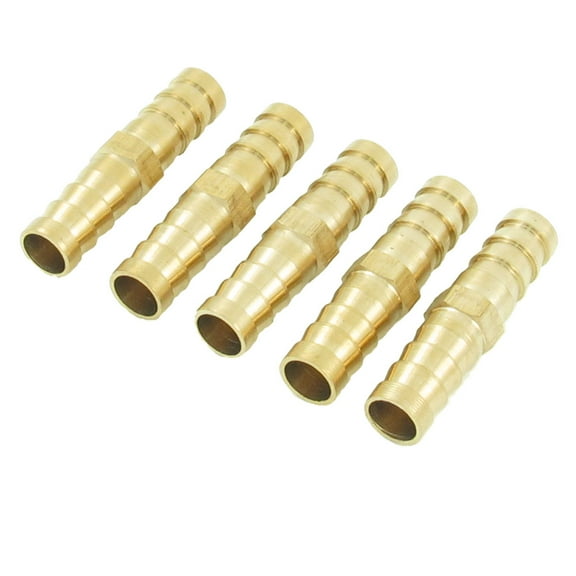 Unique Bargains 5 Pieces Fish Tank 10mm Hose Barb Straight Metal Air Line Tubing Connectors