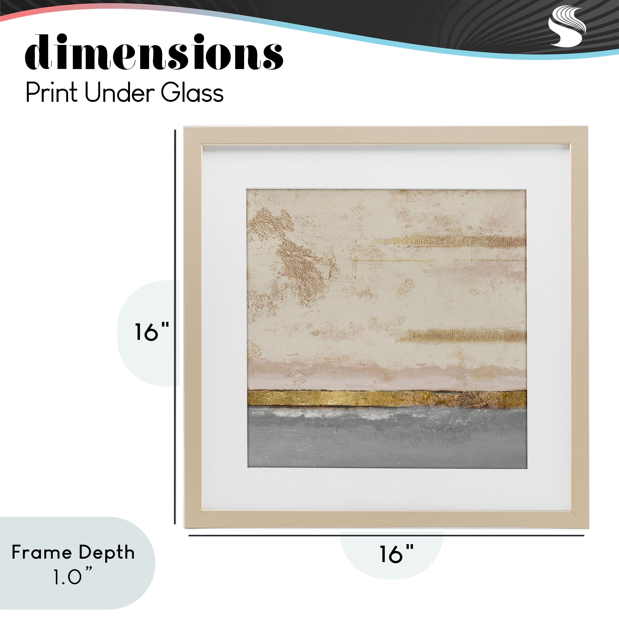 Stupell Industries Soft Sea Abstract Birch Framed Print Under Glass, design by Patricia Pinto