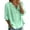 Green, variant on Cmfcve Summer Tops for Women 2026 V Neck 3/4 Sleeve Dressy Casual Blouses Floral Embroidered Cotton T Shirts