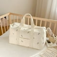 thumbnail image 3 of Baby Diaper Bag Embroidered Mom Bag Storage Bag Luggage Travel Tote Bag Decor Bag (olive), 3 of 10