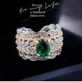 thumbnail image 4 of Round promise ring with emerald cut birthstone for women, 4 of 5