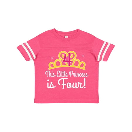 

Inktastic 4th Birthday Princess Girls Crown Gift Toddler Toddler Girl T-Shirt