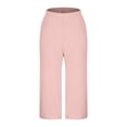 thumbnail image 4 of Htigea Clearance Womens Wide Leg Yoga Pants High Waisted Side Slit Joggers Casual Loose Lounge Sweatpants with Pockets- 28" / 18" Inseam under $10.00 Pink,XL, 4 of 5