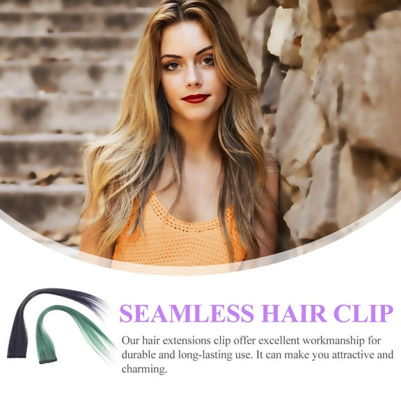 LEORX 4pcs Women Hair Extension Clips Seamless Short Hair Pieces Girl Hair Extensions