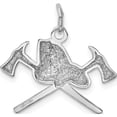 thumbnail image 4 of 14K White Gold Fire Department Charm (21 X 21) Made In United States k2831, 4 of 6