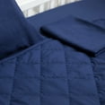 thumbnail image 3 of Organictune 4 Piece Microfiber Toddler Bedding Set, Breathable Crib Sheet Set for Boys and Girls, Includes Quilted Comforter, Flat Top Sheet, Fitted Sheet, Envelope Pillowcase, Navy Blue, 3 of 7