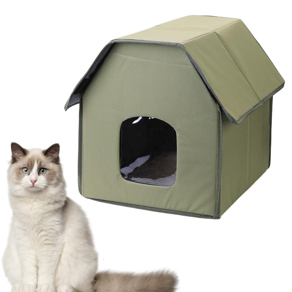 AOOOWER Weatherproof Outdoor Cats House Easy Assembly Insulated for Winter Warm House Waterproof Cats House Outdoor