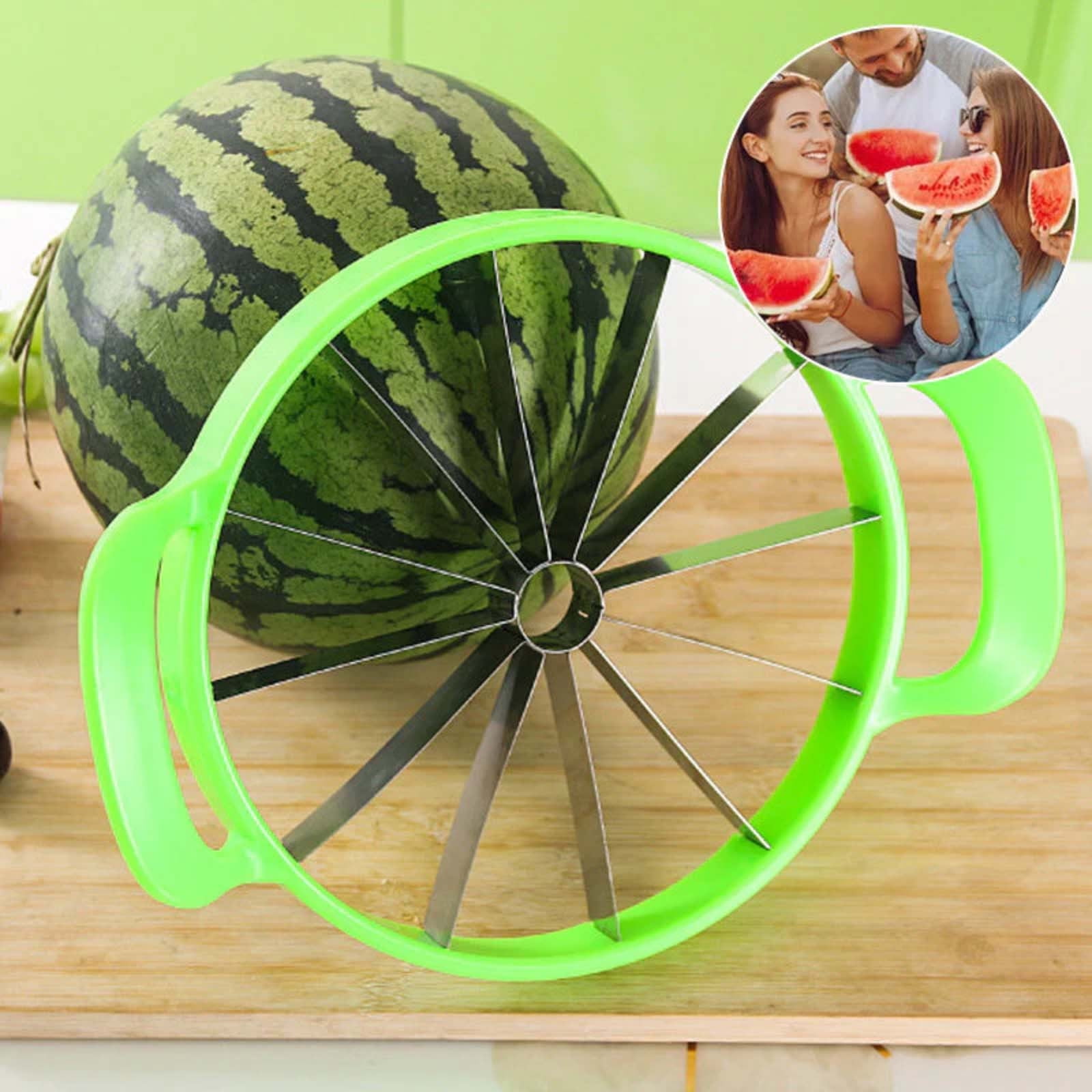 Watermelon Cutter Stainless Steel, QQZ Efficient 12-Slice Melon