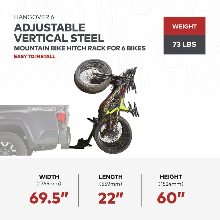 Yakima HangOver Vertical Steel Mountain Bike Hitch Rack, Bikes