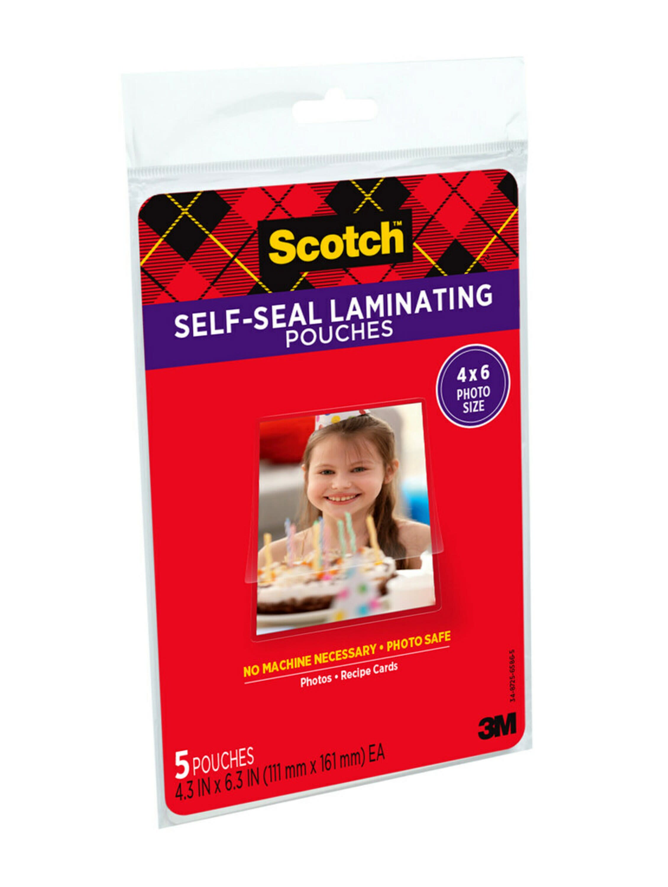 Scotch ™ SelfSealing Laminating Pouches 4.3 in x 6.3 in, Gloss Finish Best Deals and Price