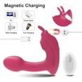 thumbnail image 3 of XBONP Papillon Portant des Vibrateurs Point g pour Femmes, Télécommande Sans Fil, Stimulateur à Vide Féminin, Jouets Sexuels Rouges, 3 of 7
