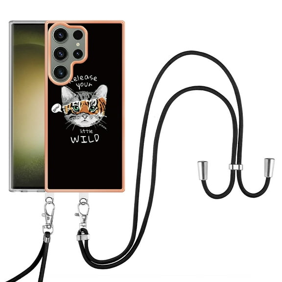 TECH CIRCLE For Galaxy S23 Case,Stylish Pattern Soft Slim Thin Silicone TPU Girls Boys Women Men Case Shockproof Protective Phone Case with Strap for Samsung Galaxy S23 6.1" 2023,Cat