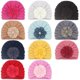 thumbnail image 2 of Sombreros a rayas de flores para bebés, gorros de lana de punto suave, decoración de ropa, accesorios de turbante, regalo de cumpleaños, 2 of 4