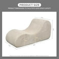 thumbnail image 2 of Rattaner Corduroy Chaise Lounge Chair Couch Indoor Boneless Oversized High-Density Sponge Soft Sofa for Yoga, Khaki, 2 of 8