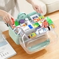 thumbnail image 2 of Caja De Medicina Botiquin De Primeros Auxilios, Caja Organizadora De Medicamentos Portátil De 3 Capas con Asa Y Tapa A Prueba De Polvo para El Hogar Oficina Coche Sailing  Electrónica, 2 of 6