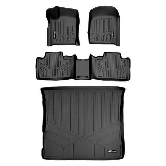 Smartliner SA0315-B0071-D0071 Custom Fit 2 Rows Floor Mats & Cargo Liner Set for 2016-2021 Jeep Grand Cherokee, Black