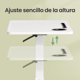 thumbnail image 5 of Mesa Auxiliar con Ruedas, Tablero de 70 x 40 cm, Ajustable, con 2 Portavasos, Blanco, 5 of 8