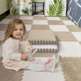thumbnail image 4 of 16pcs 0.6" Thickened Interlocking Tile Mats,Fluffy Shaggy Soft EVA Foam Area Rug for Living Room & Bedroom,Non-Slip Protective Floor Carpet Play Mat Kids Baby Dorm Home Decor (11.8ft, Khaki), 4 of 16