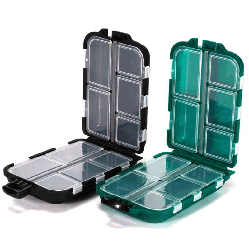 10 Compartments Portable Transparent Plastic Fishing Lure Storage Box Case 