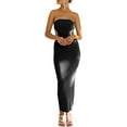thumbnail image 2 of Elippeo Women's Bodycon Tube Dress  Strapless Side Cutout Contrast Color Ribbed Long Dress, 2 of 6