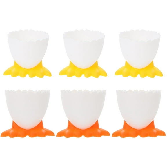 Eease 6pcs Cartoon Chicken Feet Egg Holders for Boiled Eggs