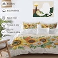 thumbnail image 3 of King 4 Piece Bedding Set Farmhouse Vintage Sunflowers Soft Breathable Duvet Cover and Pillowcase, Daisy Leaves Starfish on Burlap Duvet Cover Set Bed Sheets for Bedroom Dormitory Guest Room, 3 of 9