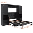 thumbnail image 3 of Harper & Bright Designs Queen Size Wood Murphy Bed with Closet, Wooden Folding Wall Bed Chest Cabinet Bed with Drawers and Shelves, Hidden Murphy Bed for Guest Room Bedroom, Black, 3 of 20
