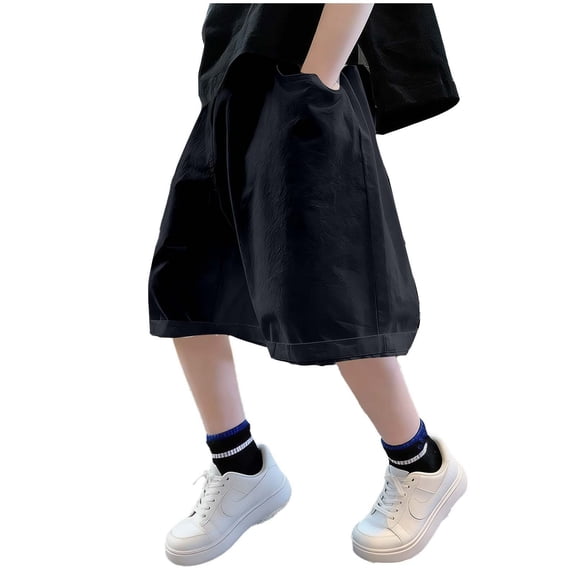 LEKWK Boys Shorts Elastic Waist Casual Trunks Loose Fit Cotton Bottoms Soft Breathable Pockets Summer Beach Holiday School Daily Lounge Wear