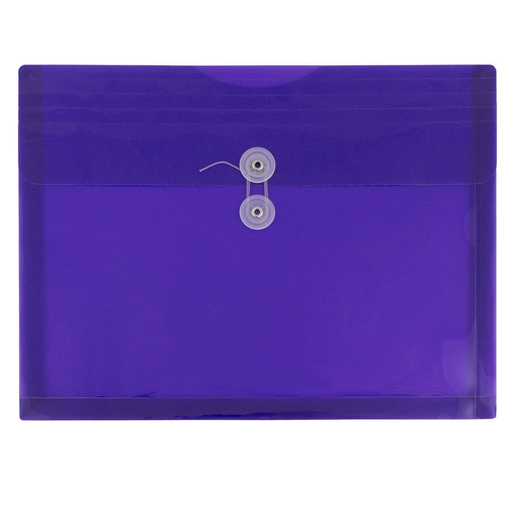 JAM Plastic Envelopes with Button & String Tie Closure, Letter Booklet