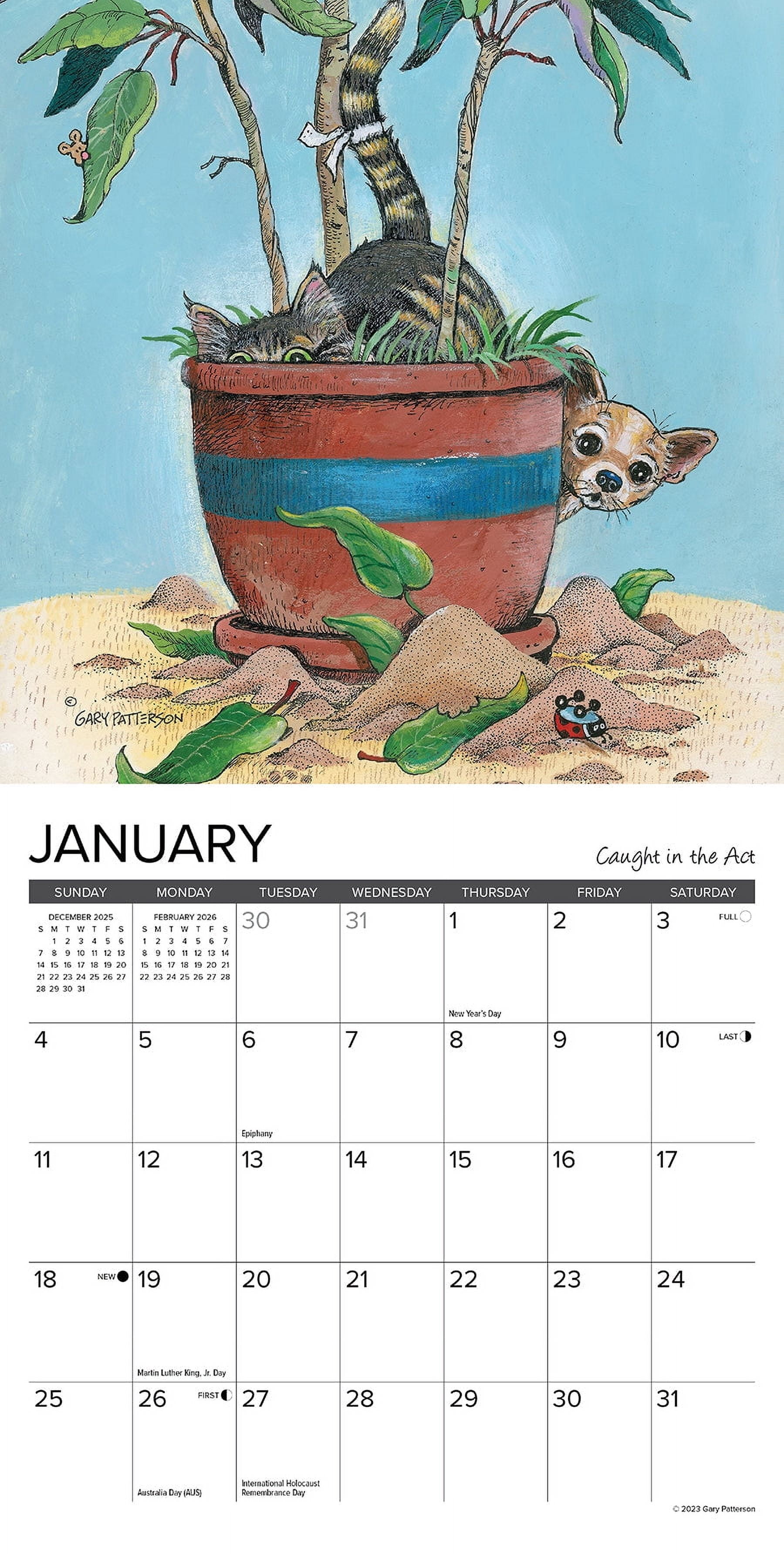 Paws &amp; Claws by Gary Patterson 2026 Mini Wall Calendar, (Paperback)