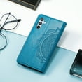 thumbnail image 6 of ShellTech Embossed Flower Case for Samsung Galaxy A15,Magnetic Leather Card Slots Wallet Pattern Case Kickstan Cover for Galaxy A15 5G,Blue, 6 of 7