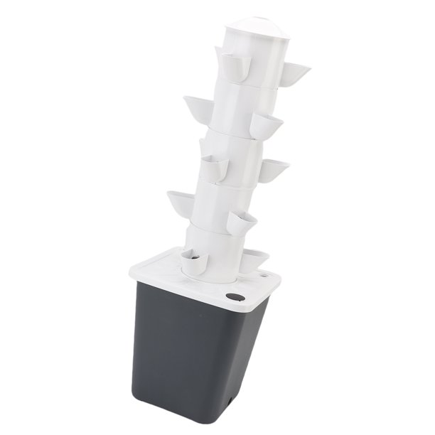 Cultivo Hidropónnico Con Tanque de 10 L, Torre Hidroponica Vertical Con 15 Hoyos, Hidropónnico para vegetales que ahorra Espacio, Jardinera vertical para amantes de la