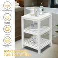 thumbnail image 4 of DWVO 3 Tier Corner Shelf, Corner Shower Shelf Bathroom Shelf, Night Stand & End Table for Bathroom, Backyard, Porch, Balcony,Living Room and, Bedroom - White, 4 of 9