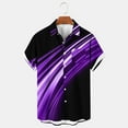 thumbnail image 2 of ZCFZJW Men's Vintage Striped Color Block Pritned Summer Bowling Shirt Short Sleeve Button Down Summer Cuba Beach Shirts with Pockets Purple M, 2 of 4