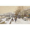 thumbnail image 2 of Eugène Galien-Laloue 18x12 Black Ornate Wood Framed Double Matted Museum Art Print Titled - Quai Des Celestins, 2 of 5