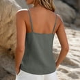 thumbnail image 5 of cocolona Womens Summer Camisole Linen Tank Tops V Neck Sleeveless Button Shirts Trendy Casual Adjustable Strap Solid Color Blouses, 5 of 6