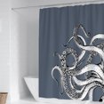 thumbnail image 1 of Naiovety Declaración en el baño, cortinas de ducha divertidas, tela gótica de animales de monstruo marino en blanco y negro Juegos de accesorios de baño YL490-7, 1 of 6