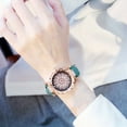 thumbnail image 2 of Xinyolin 1 Set Women Watch Earrings Necklace Ring Kit Luxury Elegant Waterdrop Rhinestone Faux Leather Strap Quartz Wrist Watch Jewelry Gift, 2 of 8