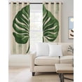 thumbnail image 2 of Green Botanical Blackout Curtains for Bedroom Living Room Darkening Curtains 63 Inches Long Vintage Palm Leaves Tropical Window Curtain 2 Panels Set Insulated Window Treatment Grommet Drapes 42"x63", 2 of 9