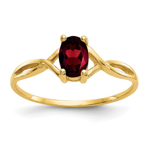 Auriga Fine Jewelry 10K Yellow Gold Polished Genuine Garnet Birthstone Ring for Women Size 7