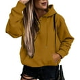 thumbnail image 2 of Povozer Womens Hoodies Sweatshirts Pullover Fleece Sweaters Long Sleeve(Brown,M), 2 of 5