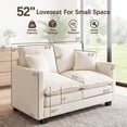 thumbnail image 4 of Daeorio 52" Upholstered Sofa,Loveseat Cloud Couch Comfy Chenille 2 Pillows for Small Spaces,Living Room,Bedroom and Apartment(Beige), 4 of 11