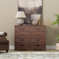 thumbnail image 1 of WAMPAT 2 Pack High End Table Side Table for Living Room, Farmhouse 3 Drawers Dresser for Bedroom Office,Rustic Brown, 1 of 8
