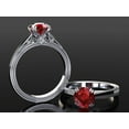 thumbnail image 3 of 925 Sterling Silver Ring Ruby Solitaire Engagement Rings Round Cut Ruby Wedding Ring, 3 of 5