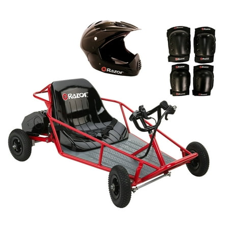 Razor Dune Buggy Kids Electric Cart w/ Youth Full Face Sport Helmet &