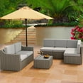 thumbnail image 3 of HAPPATIO 7-Piece Wicker Patio Conversation Set with Beige Cushions, 3 of 8