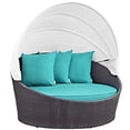thumbnail image 1 of Modway Lit de Jour de Patio Extérieur à Baldaquin, Espresso Turquoise, 1 of 4